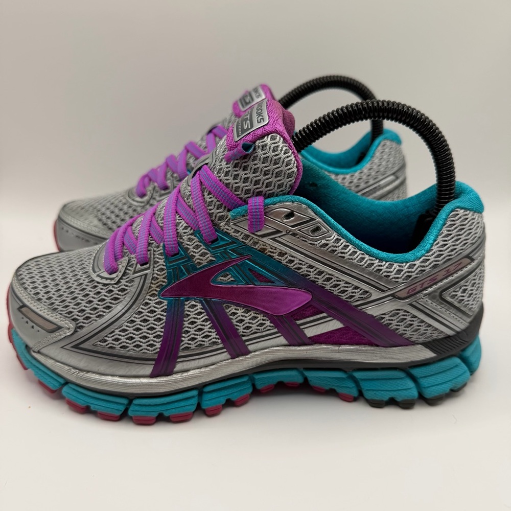 Brooks Adrenaline GTS 17 Women's Size 7 2E EX Wide Running Shoes Silver Purple - Picture 4 of 16